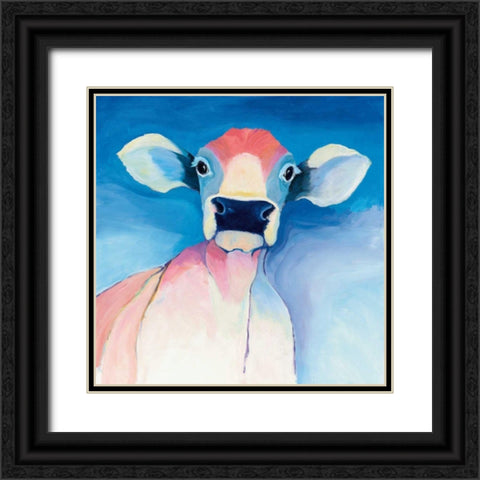 Bella Blue Black Ornate Wood Framed Art Print with Double Matting by Tillmon, Avery