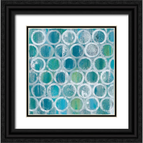 Stack of Tubes Blue Black Ornate Wood Framed Art Print with Double Matting by Hristova, Albena