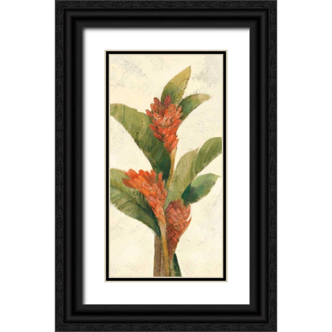 Ginger Blossom on White Black Ornate Wood Framed Art Print with Double Matting by Hristova, Albena