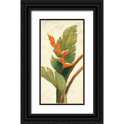Halconia Blossom on White Black Ornate Wood Framed Art Print with Double Matting by Hristova, Albena