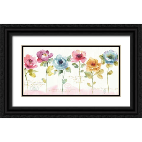 Rainbow Seeds Loose Floral V Black Ornate Wood Framed Art Print with Double Matting by Audit, Lisa
