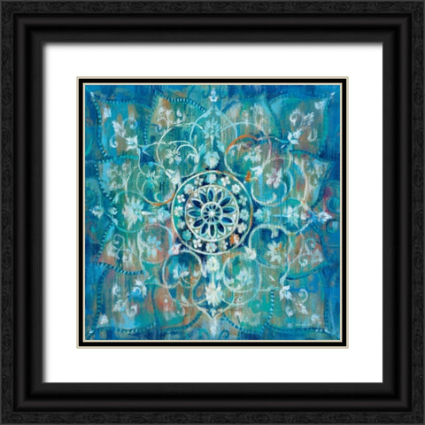 Mandala in Blue I Sq Black Ornate Wood Framed Art Print with Double Matting by Danhui, Nai