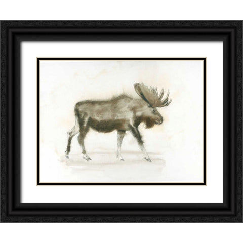 Dark Moose Black Ornate Wood Framed Art Print with Double Matting by Wiens, James