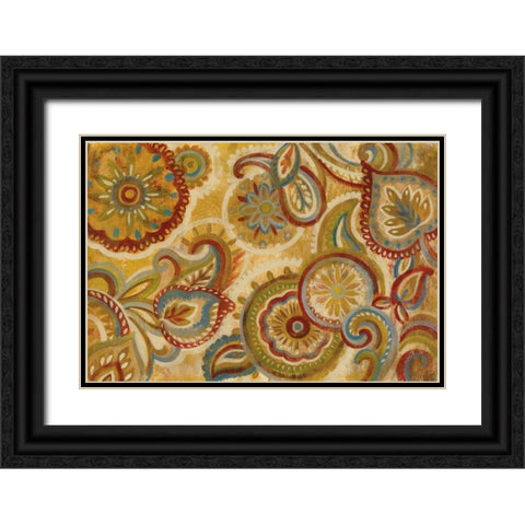 Mandala and Paisley Black Ornate Wood Framed Art Print with Double Matting by Vassileva, Silvia