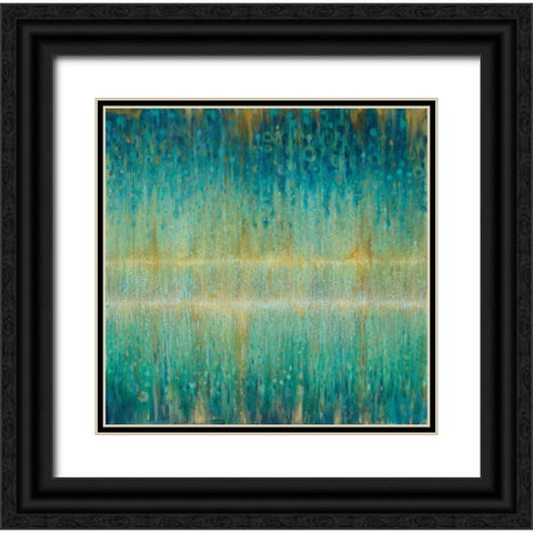 Rain Abstract I Black Ornate Wood Framed Art Print with Double Matting by Nai, Danhui