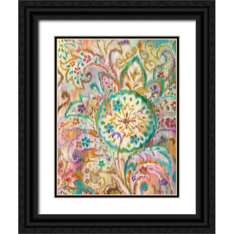 Boho Paisley I Black Ornate Wood Framed Art Print with Double Matting by Nai, Danhui