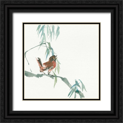 Russet Sparrow Black Ornate Wood Framed Art Print with Double Matting by Paschke, Chris