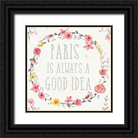 Paris Blooms IV Black Ornate Wood Framed Art Print with Double Matting by Aiken, Jess