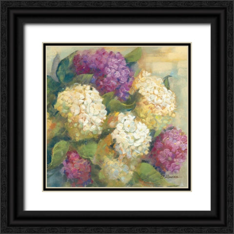 Hydrangea Delight II Black Ornate Wood Framed Art Print with Double Matting by Rowan, Carol