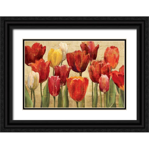 Tulip Fantasy on Cream Black Ornate Wood Framed Art Print with Double Matting by Hageman, Marilyn