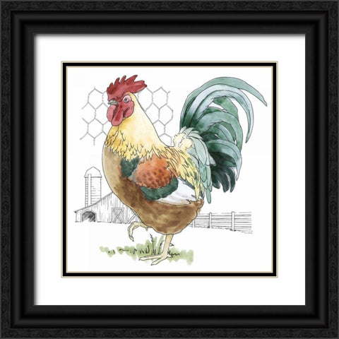 Fun at the Coop V Black Ornate Wood Framed Art Print with Double Matting by Grove, Beth