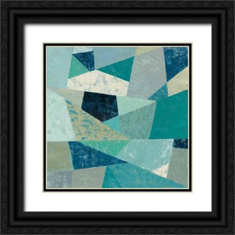 Indigo Geo Metric II Black Ornate Wood Framed Art Print with Double Matting by Vassileva, Silvia