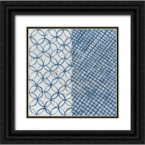 Maki Tile III Black Ornate Wood Framed Art Print with Double Matting by Lovell, Kathrine