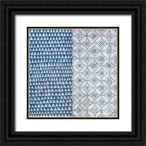 Maki Tile IV Black Ornate Wood Framed Art Print with Double Matting by Lovell, Kathrine