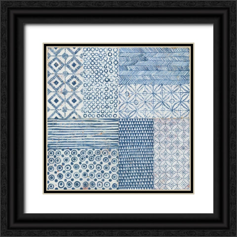 Maki Tile XV Black Ornate Wood Framed Art Print with Double Matting by Lovell, Kathrine