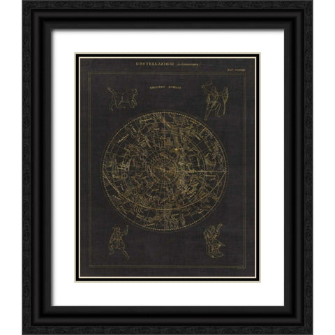 Costellazioni I Black Ornate Wood Framed Art Print with Double Matting by Wild Apple Portfolio
