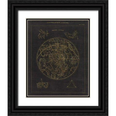 Costellazioni II Black Ornate Wood Framed Art Print with Double Matting by Wild Apple Portfolio