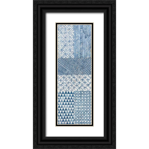 Maki Tile Panel I Black Ornate Wood Framed Art Print with Double Matting by Lovell, Kathrine