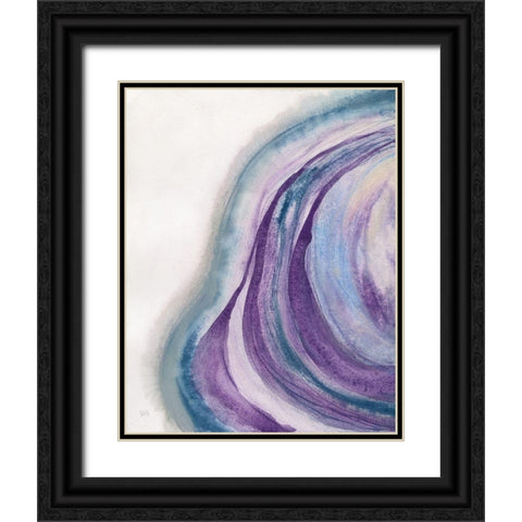Watercolor Geode I Black Ornate Wood Framed Art Print with Double Matting by Paschke, Chris