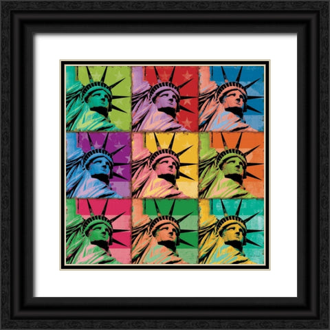 Pop Liberty Black Ornate Wood Framed Art Print with Double Matting by Richard, Ben