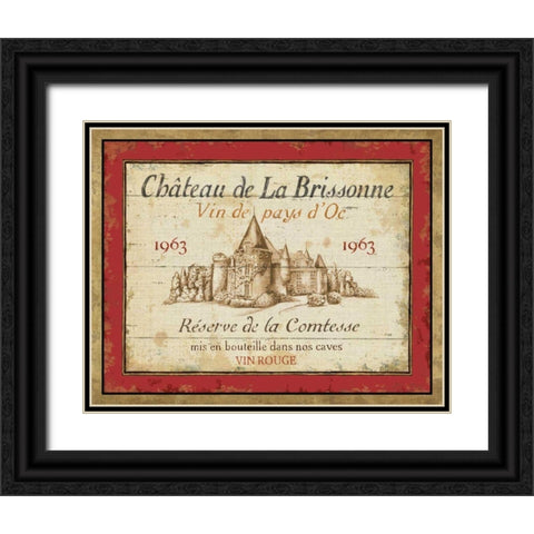 French Wine Label I Black Ornate Wood Framed Art Print with Double Matting by Brissonnet, Daphne