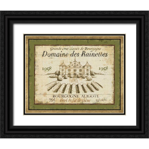 French Wine Label III Black Ornate Wood Framed Art Print with Double Matting by Brissonnet, Daphne