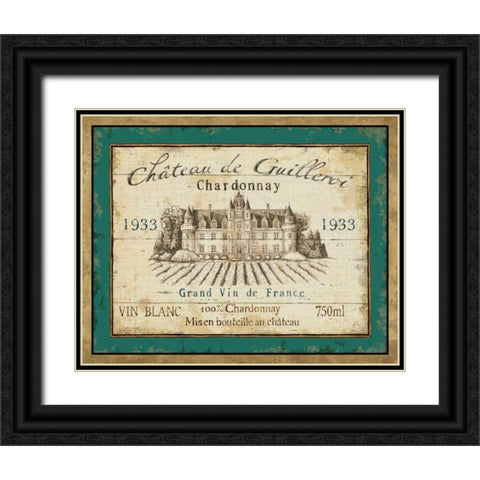 French Wine Label IV Black Ornate Wood Framed Art Print with Double Matting by Brissonnet, Daphne