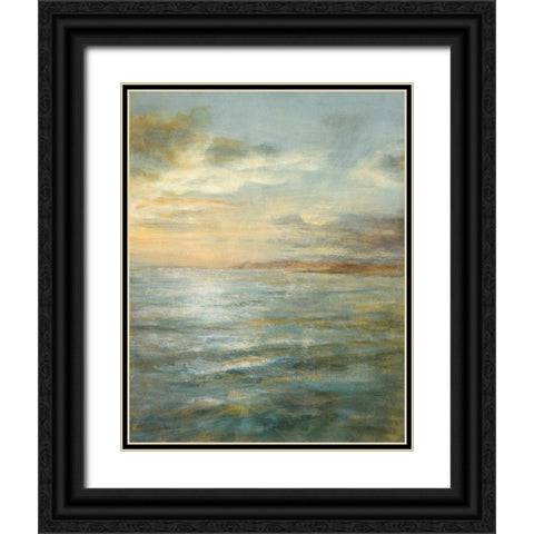 Serene Sea III Black Ornate Wood Framed Art Print with Double Matting by Nai, Danhui