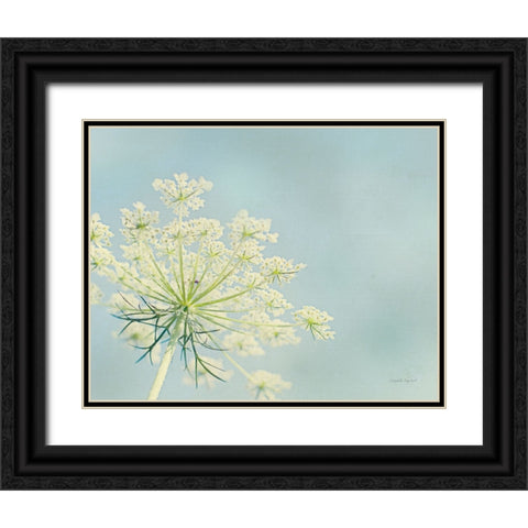 Flower on Blue I Crop Black Ornate Wood Framed Art Print with Double Matting by Urquhart, Elizabeth