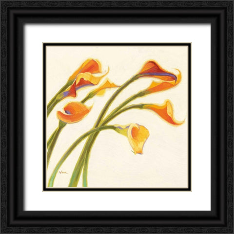 Callas in the Wind I Black Ornate Wood Framed Art Print with Double Matting by Novak, Shirley