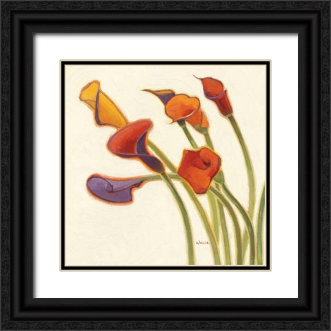 Callas in the Wind II Black Ornate Wood Framed Art Print with Double Matting by Novak, Shirley
