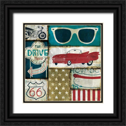 American Pop II Black Ornate Wood Framed Art Print with Double Matting by Mullan, Michael