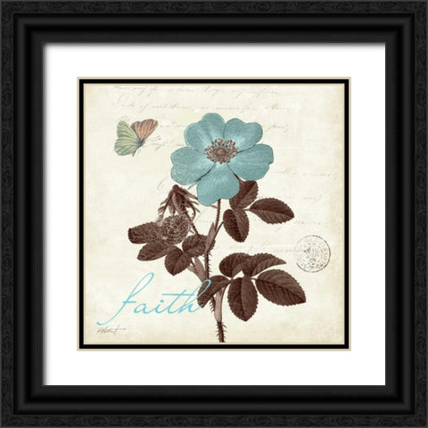 Touch of Blue II - Faith Black Ornate Wood Framed Art Print with Double Matting by Pertiet, Katie