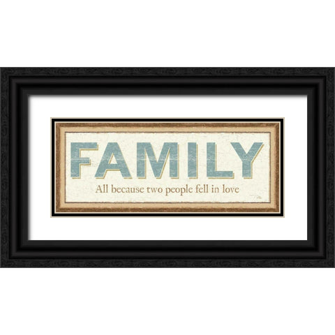 Family Black Ornate Wood Framed Art Print with Double Matting by Pela