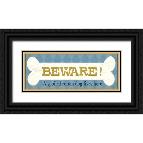 Beware Black Ornate Wood Framed Art Print with Double Matting by Pela