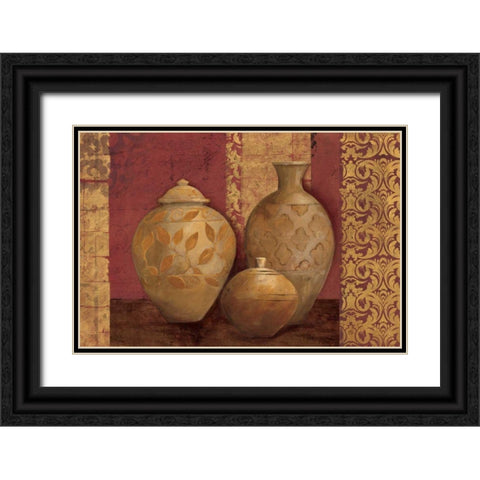 Aegean Vessels on Spice Black Ornate Wood Framed Art Print with Double Matting by Tillmon, Avery