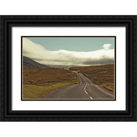 The Open Road Crop Black Ornate Wood Framed Art Print with Double Matting by Bevan, Keri