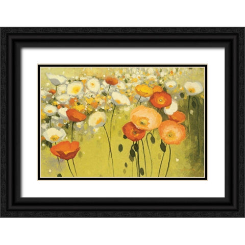Spring Confetti Black Ornate Wood Framed Art Print with Double Matting by Novak, Shirley