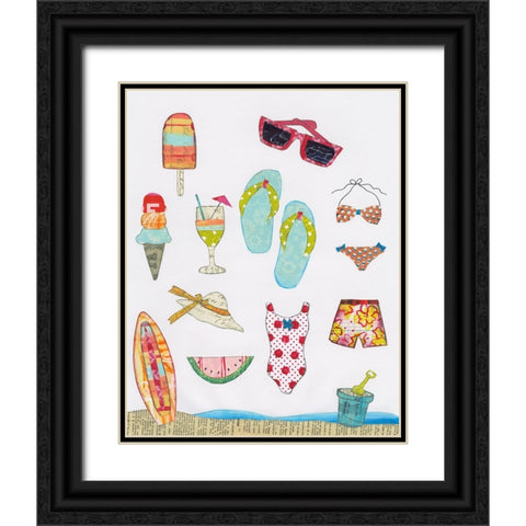 At the Beach II Black Ornate Wood Framed Art Print with Double Matting by Prahl, Courtney