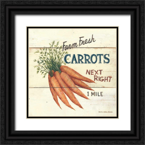 Farm Fresh Carrots Black Ornate Wood Framed Art Print with Double Matting by Brown, David Carter