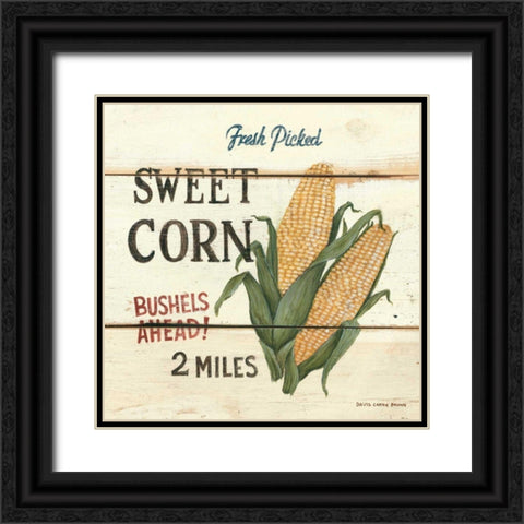 FreshPicked Sweet Corn Black Ornate Wood Framed Art Print with Double Matting by Brown, David Carter