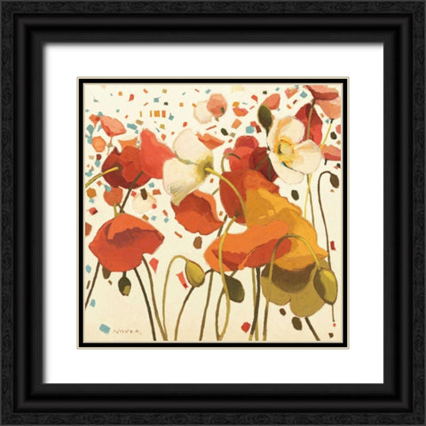Coral Confetti Black Ornate Wood Framed Art Print with Double Matting by Novak, Shirley