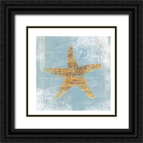 Serene Ocean - Wag Black Ornate Wood Framed Art Print with Double Matting by Wild Apple Portfolio