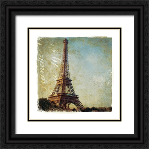 Golden Age of Paris I Black Ornate Wood Framed Art Print with Double Matting by Wild Apple Portfolio