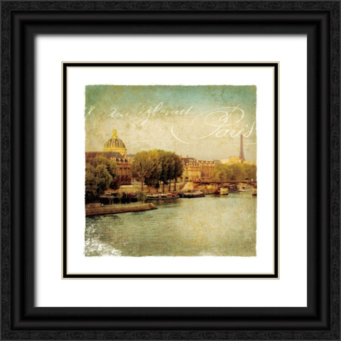 Golden Age of Paris V Black Ornate Wood Framed Art Print with Double Matting by Wild Apple Portfolio