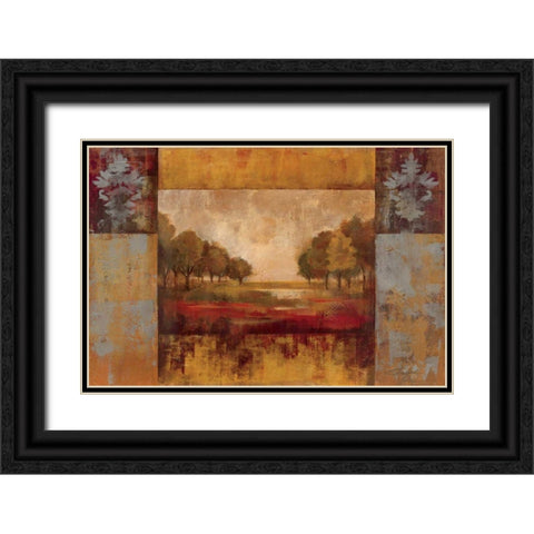 Landscape in Gold Black Ornate Wood Framed Art Print with Double Matting by Vassileva, Silvia