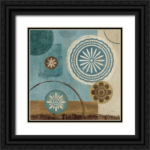 New Generation Blue III Black Ornate Wood Framed Art Print with Double Matting by Charron, Veronique