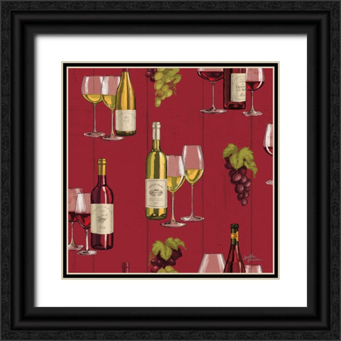 Wine Tasting Step 01B Black Ornate Wood Framed Art Print with Double Matting by Penner, Janelle