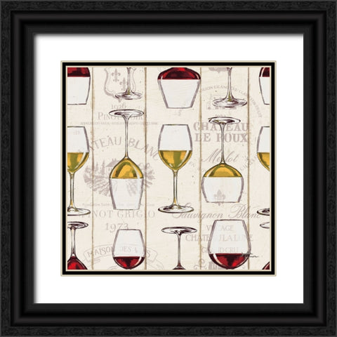 Wine Tasting Step 02A Black Ornate Wood Framed Art Print with Double Matting by Penner, Janelle