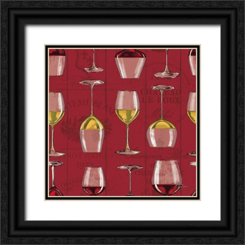 Wine Tasting Step 02B Black Ornate Wood Framed Art Print with Double Matting by Penner, Janelle